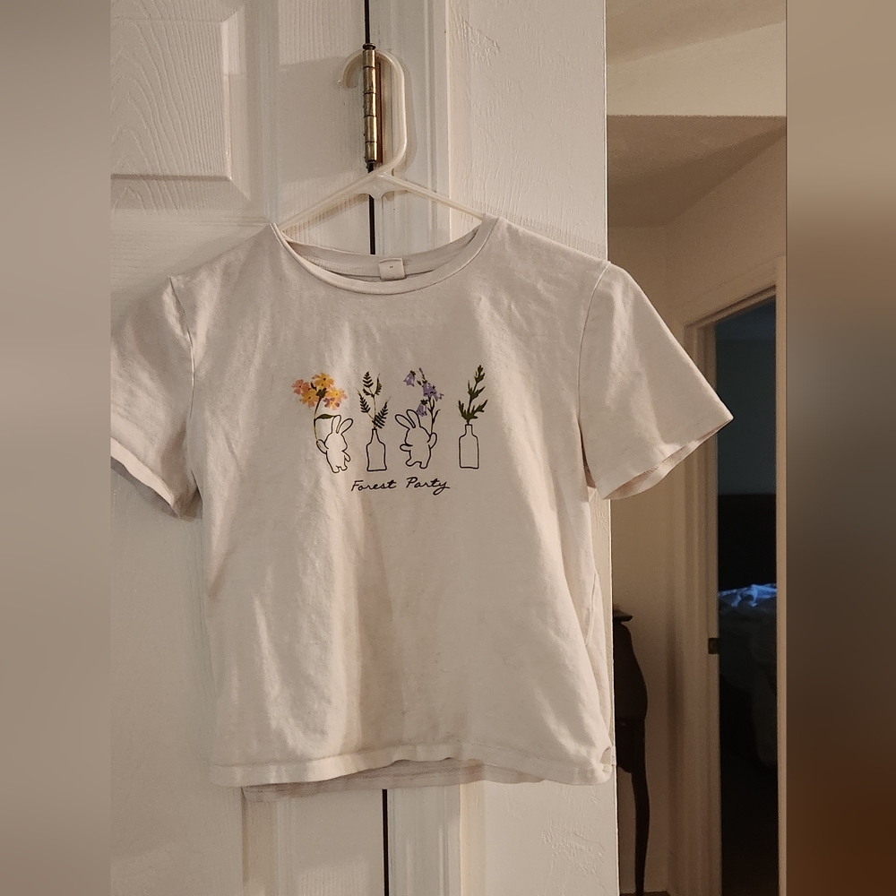 A bunny white bunny shirt